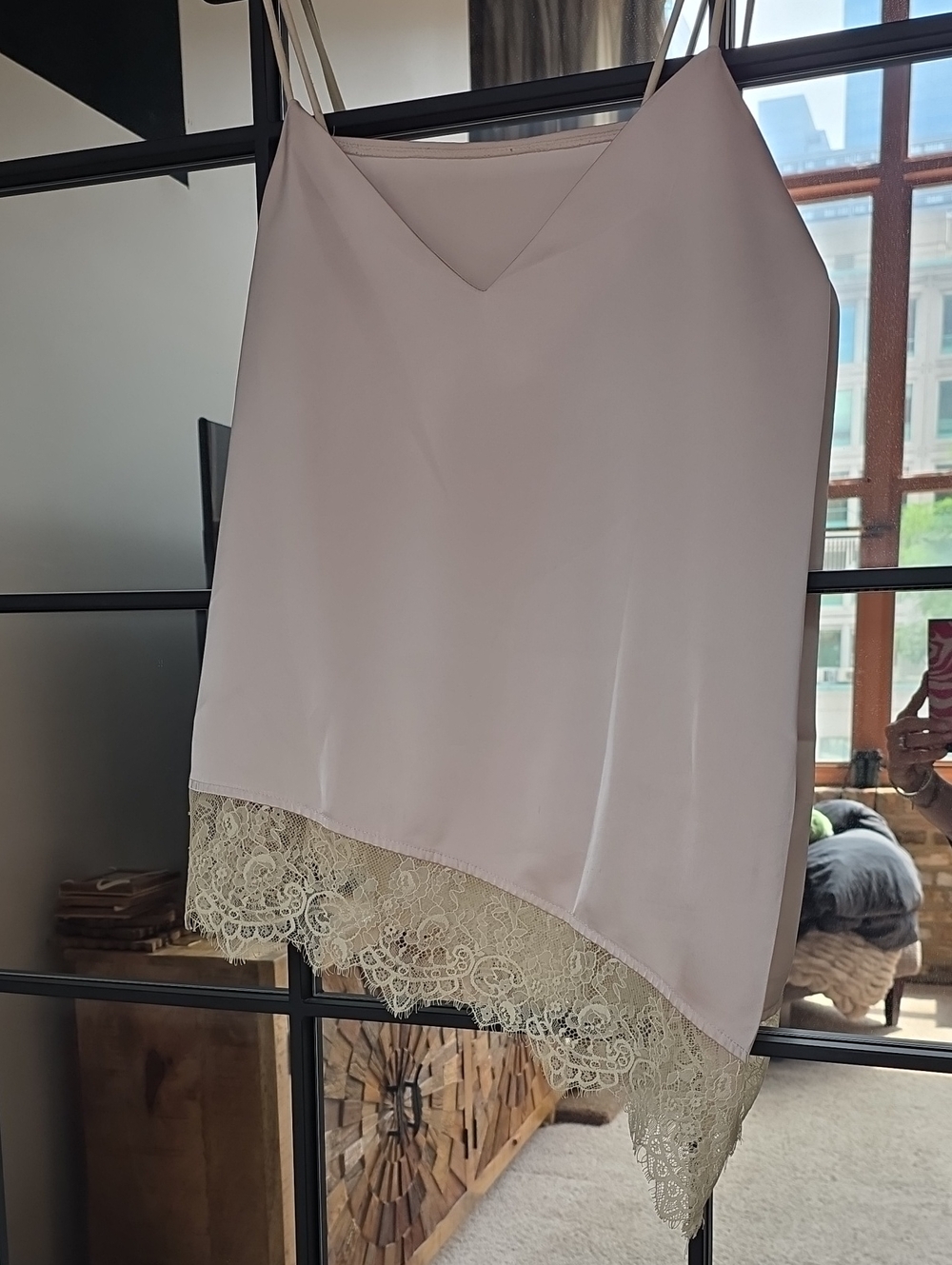 Satin Ivory Lace-Hem Slip
